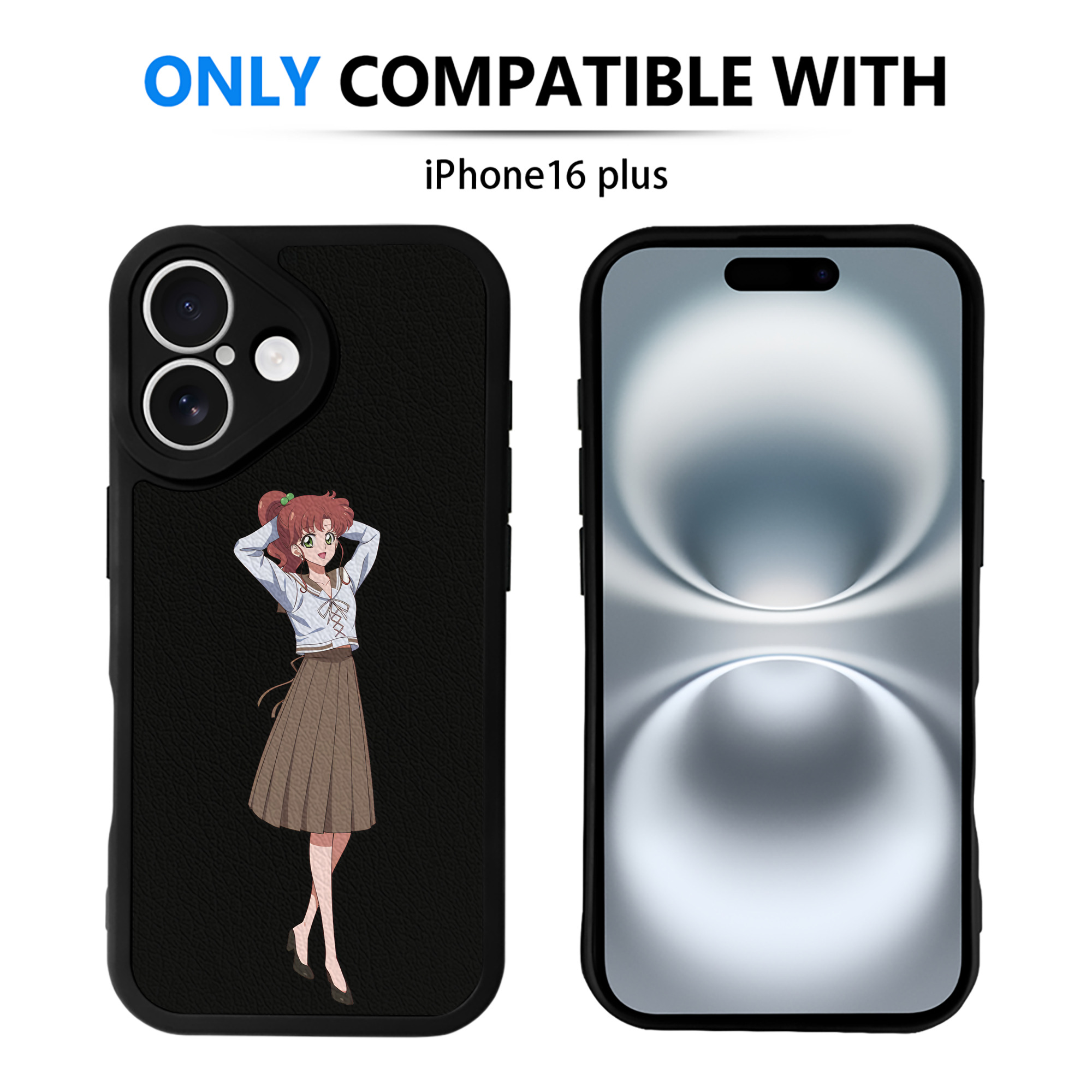 （画像用） 美少女戦士セーラームーン 木野 まこと きの まこと Sailor Moon Kino Makoto （セーラージュピター；Sailor Jupiter） 【iPhone 16シリーズ対応】シリコンスマホケース（レザー調） 材質：シリコン